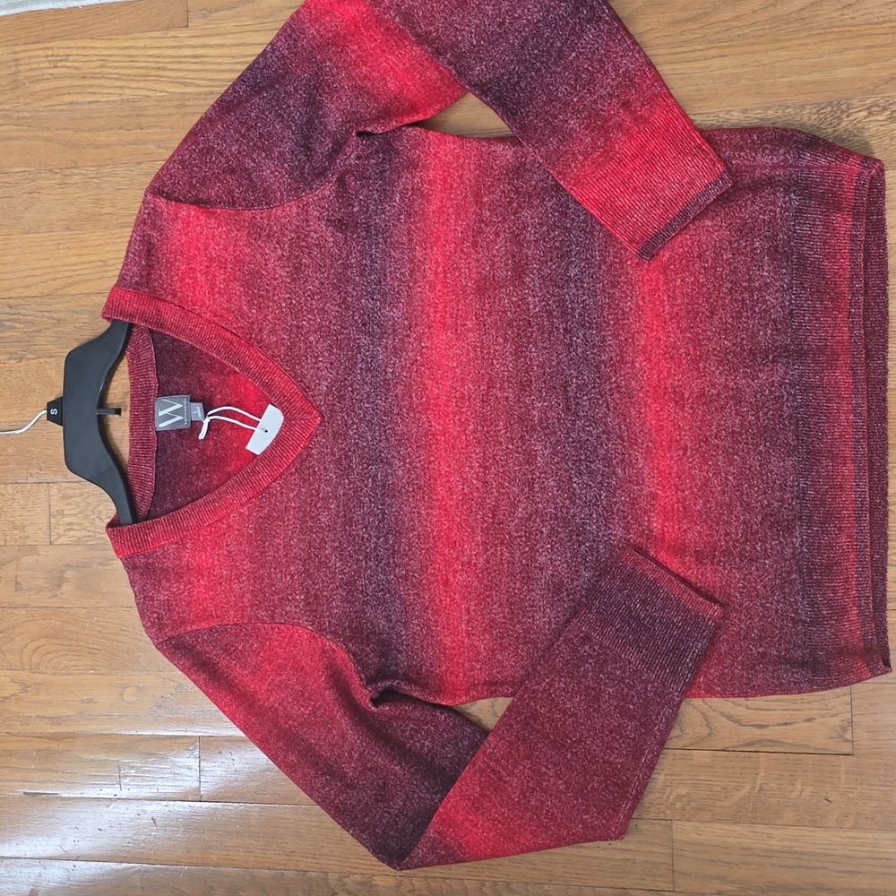 WORTHINGTON BRAND WOMEN'S RED AND PURPLE PULLOVER SWEATER SIZE LARGE